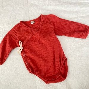 Terracotta rust orange romper gender neutral